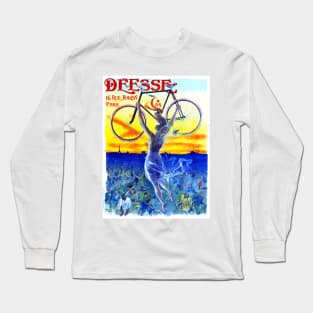 Déesse Bicycle Goddess In Flight 1898 Paris, France by Jean de Paleologue Long Sleeve T-Shirt